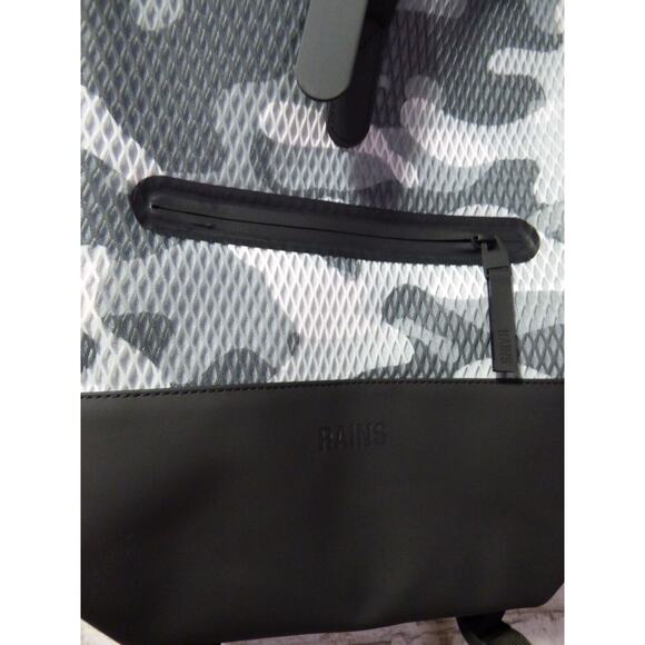 $155 Free People Movement x Rains Black Camo Roll Top Backpack NEW - Picture 3 of 9